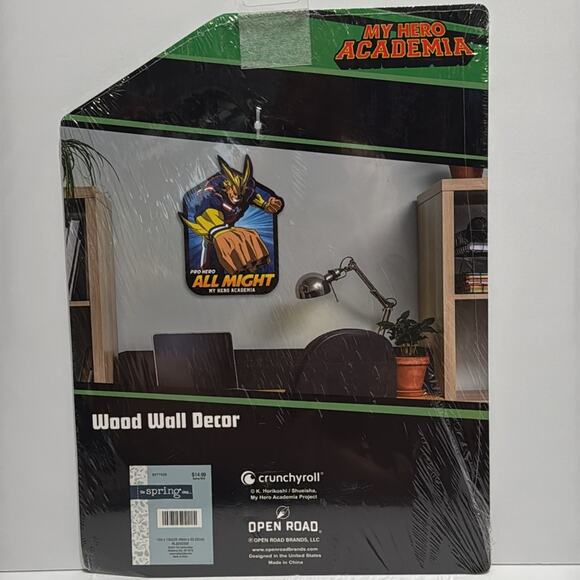 Crunchyroll My Hero Academia Pro Hero ALL MIGHT wooden wall decor 10” x 13” - Picture 5 of 8